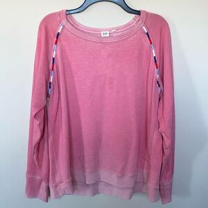 GAP Pink Ombré Sweatshirt with Striped Accents